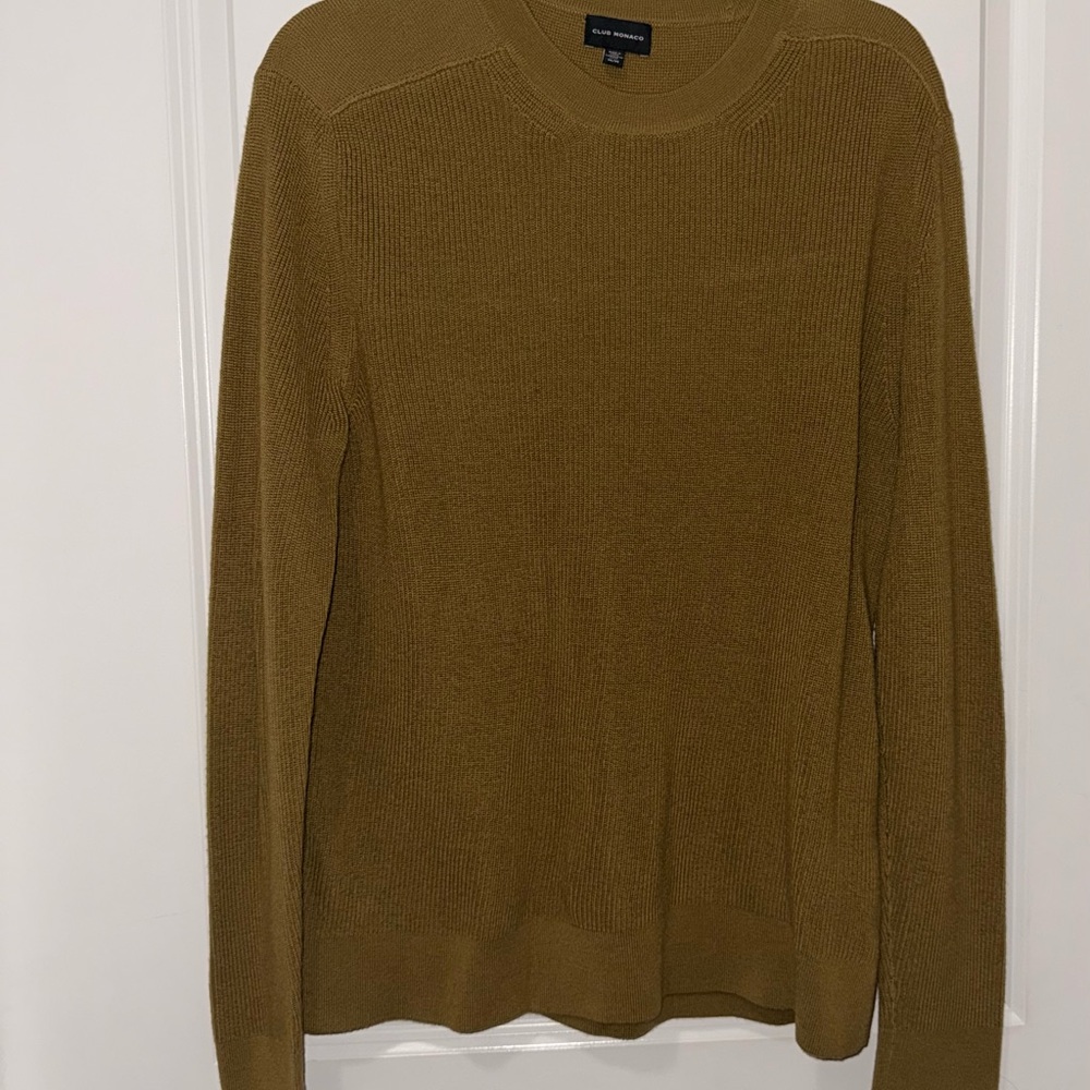 Club Monaco Men's Mustard Brown Crewneck Sweater